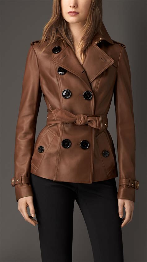 leather burberry jacket women'|Burberry leather jacket women's.